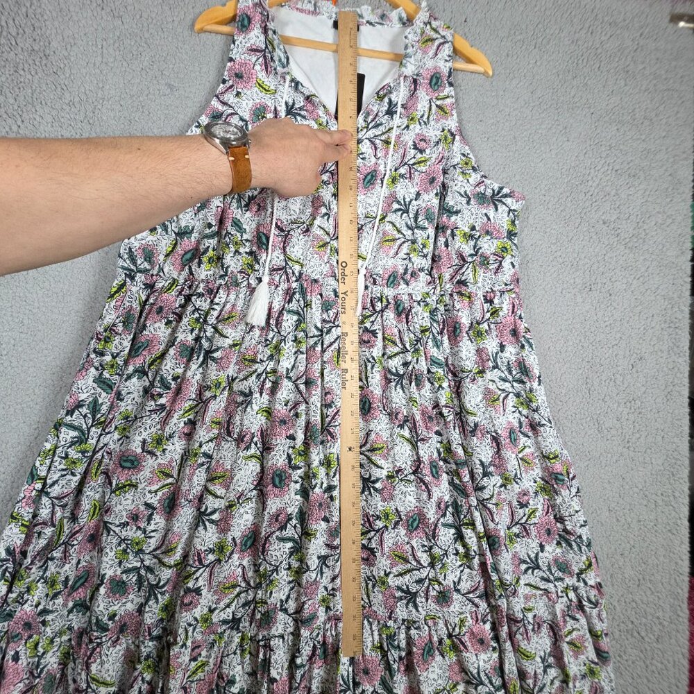 Torrid Dress Sz 3X Floral Midi Gauze Tiered Linework Floral Sleeveless Boho NWT - Picture 6 of 12